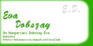 eva dobszay business card