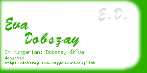 eva dobszay business card